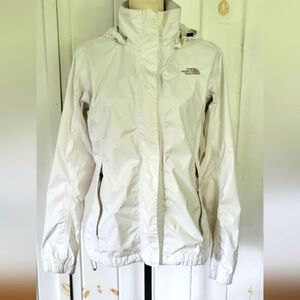 North Face Hyvent Hooded White Rain Jacket Windbreaker